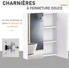 HOMCOM Armoire murale salle de bain avec miroir, 60 x 75 Voir les images du produit 6
