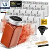 24 pots à épices carrés 120ml avec 210 étiquettes, Voir les images du produit 1