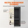 A split image showing a tiled wall on the left and a recessed niche on the right, with text overlays explaining reinforcement techniques. Voir les images du produit