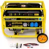 A yellow and black generator is shown on a white background with some accessories at the bottom. Produktbild-Vorschau