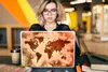 MuchoWow® Laptop Aufkleber Sticker Cover Weltkarte - Rot - Produktbild-Vorschau 5