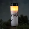 LED Grablicht/Grabkerze Taube - bis 2500 Stunden - H: 21cm, D: 7cm - Timer - weiß/schwarz Anteprima dell’immagine prodotto