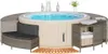 vidaXL Whirlpool-Umrandung Grau Poly Rattan und Massivholz Produktbild-Vorschau 2