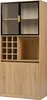 A tall, narrow wooden cabinet with glass doors at the top and solid doors at the bottom. Náhled obrázku produktu