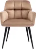 Stuhl 6er-Set - Samt & Metall - Beige - PEGA von Pascal Produktbild-Vorschau 3