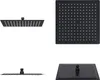 Four views of a square black showerhead against a white background. Náhľad obrázku produktu