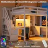 Lit mezzanine 140 x 200 cm avec escalier, blanc | Lit Voir les images du produit 5