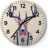 Wanduhr - Rund - Glasuhr - Charakter Hirsch Illustration Produktbild-Vorschau 1