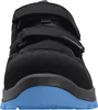 A close-up front view of a black and blue safety shoe. Anteprima dell’immagine prodotto