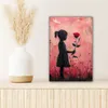 Wanddeko 20x30 cm - Banksy - Mädchen - Rosa - Straßenkunst Produktbild-Vorschau 6