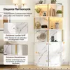 Armoire d'angle haute Merax avec éclairage LED et prises, Voir les images du produit 11