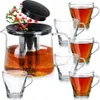 Vilde | Set da tè con teiera e 6 bicchieri - Vetro - 250 ML Anteprima dell’immagine prodotto 1
