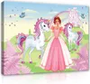 Leinwandbild Kinderzimmer Einhorn 100x70 cm Mädchen Produktbild-Vorschau 1