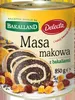 A can of poppy seed filling with dried fruits, with slices of poppy seed roll and dried fruits as decoration. Podgląd zdjęcia produktu