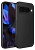 A black phone case is shown next to a smartphone. Náhled obrázku produktu