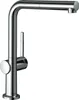 A studio shot of a chrome kitchen faucet against a white background. Produktbild-Vorschau