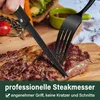 36 teiliges Edelstahl Besteckset mit Steakmesser Schwarz, Produktbild-Vorschau 4