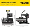 VEVOR pressa termica 8 in 1 per stampa di trasferimento Anteprima dell’immagine prodotto 4