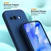 A close-up marketing image showing a blue phone case on a light blue background, highlighting its raised edges for camera and screen protection. Anteprima dell’immagine prodotto