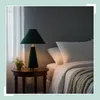 Lampada da tavolo Relaxdays, paralume in velluto e base in Anteprima dell’immagine prodotto 3