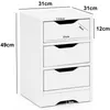 Noční skříňka WL5.704 31x49x31 cm Bílá matná se 3 zásuvkami Náhled obrázku produktu 4