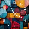 Wanduhr aus Glas mit Motiv Bunte Kreise- 30 x 30 cm - inkl. Produktbild-Vorschau 1