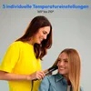 Two women are shown, one using a hair straightening brush on the other. Produktbild-Vorschau