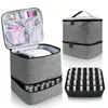 A makeup organizer bag with multiple compartments and a nail polish holder. Produktbild-Vorschau