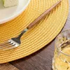 Esstisch-Set, 6 Stück, gelb, rund, geflochtene Tischsets Produktbild-Vorschau 5