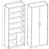 Kleiderschrank mit Regalböden LUBA – Breite 74 cm, weiß Produktbild-Vorschau 4