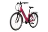 A studio shot of a pink electric bicycle against a white background. Produktbild-Vorschau