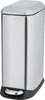 A stainless steel trash can with a foot pedal. Produktbild-Vorschau