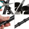 Collage of four close-up images showing how to use clips on a drying rack. Podgląd zdjęcia produktu