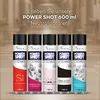 Five spray cans of air freshener are lined up in front of a blurred background. Produktbild-Vorschau