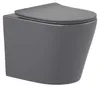 Wand-WC Set Nakia Tiefspüler ohne Spülrand kurz dunkelgrau Produktbild-Vorschau 1