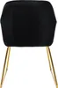 A black velvet dining chair with gold legs, shown from the back. Náhľad obrázku produktu