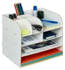 Organizér na stôl s úložnými priehradkami RD42746, biela Náhľad obrázku produktu 1
