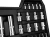A close-up view of a set of socket wrenches in a black organizer case. Anteprima dell’immagine prodotto