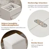 Collage of images showing details of a white storage ottoman and a table with hinges. Anteprima dell’immagine prodotto