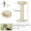 PawHut Arbre à chat griffoir sisal naturel 2 plateforme Voir les images du produit 5