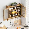 Wandschrank - 63 cm holzfarben - 3 Ablageebenen & Produktbild-Vorschau 3