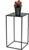 A black metal plant stand with a potted plant on top. Produktbild-Vorschau