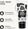 A tube of hand cream with descriptive text and icons. Produktbild-Vorschau