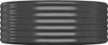 A dark grey, corrugated metal raised garden bed shown from a top-down perspective against a white background. Voir les images du produit
