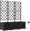 vidaXL Vasi da giardino, set da 3 pezzi, nero, 120 x 40 x Anteprima dell’immagine prodotto 1