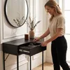 Konsola stolik loftowy ELANO 2 szuflady 80 cm Czarna Czarne Podgląd zdjęcia produktu 7