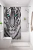 Textil-Duschvorhang Tiger schwarz-weiß 180x200cm Produktbild-Vorschau 2