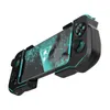 A black and teal mobile game controller with a stylized graphic on the screen. Produktbild-Vorschau