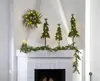 Christmas decorations on a fireplace mantel. Produktbild-Vorschau