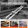 A close-up of linear guide rails and slide blocks, with smaller inset images showing applications. Produktbild-Vorschau